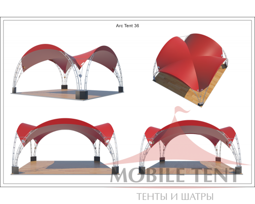 Арочный шатёр 6х6 — 36 м² Схема 5